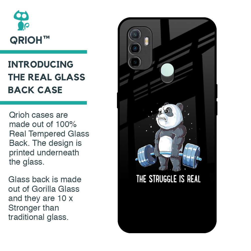 Real Struggle Glass Case for Oppo A33