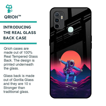 Retro Astronaut Glass Case for Oppo A33