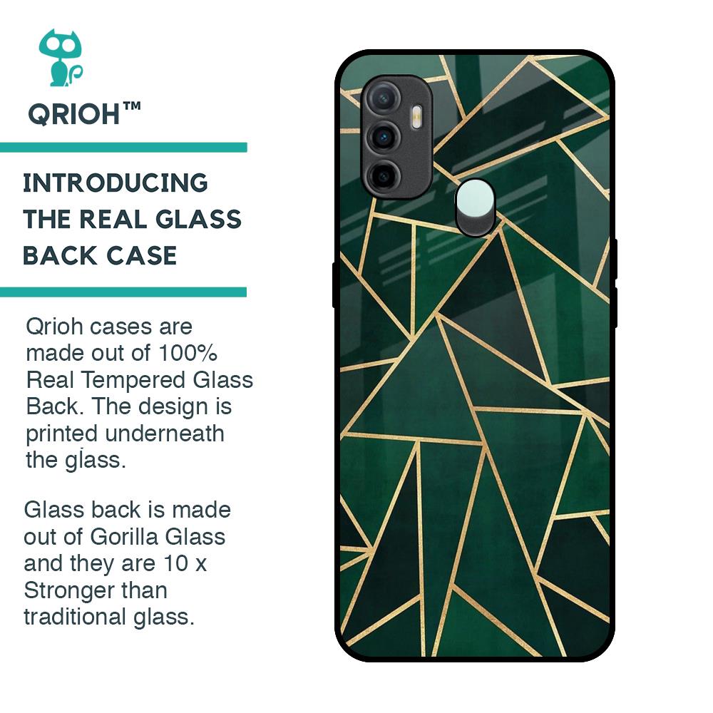 Abstract Green Glass Case For Oppo A33