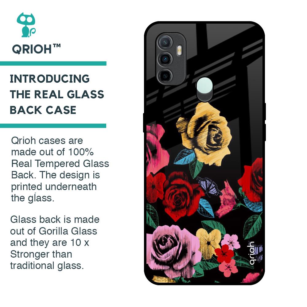 Floral Decorative Glass Case For Oppo A33