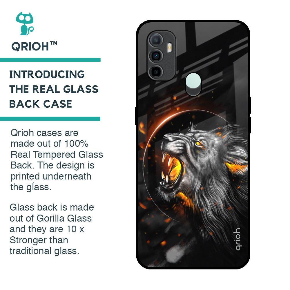 Aggressive Lion Glass Case for Oppo A33