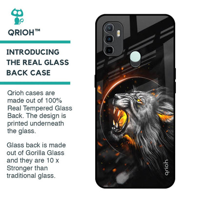 Aggressive Lion Glass Case for Oppo A33