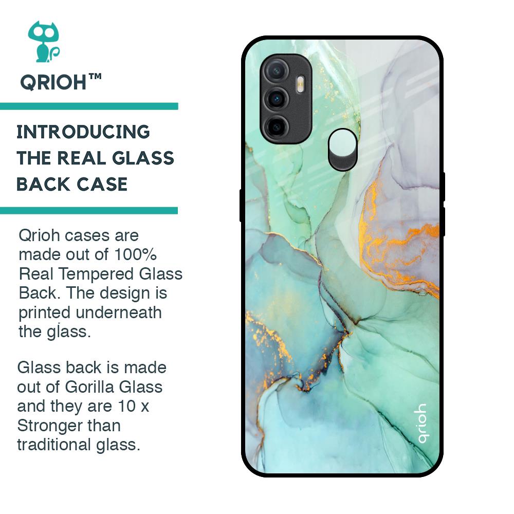 Green Marble Glass Case for Oppo A33