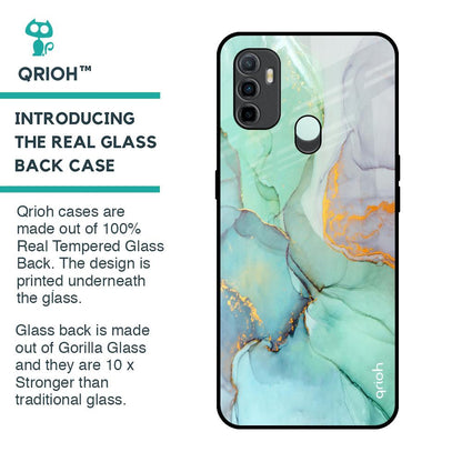 Green Marble Glass Case for Oppo A33