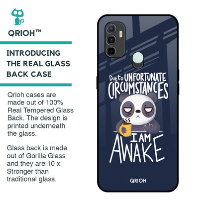 Struggling Panda Glass Case for Oppo A33