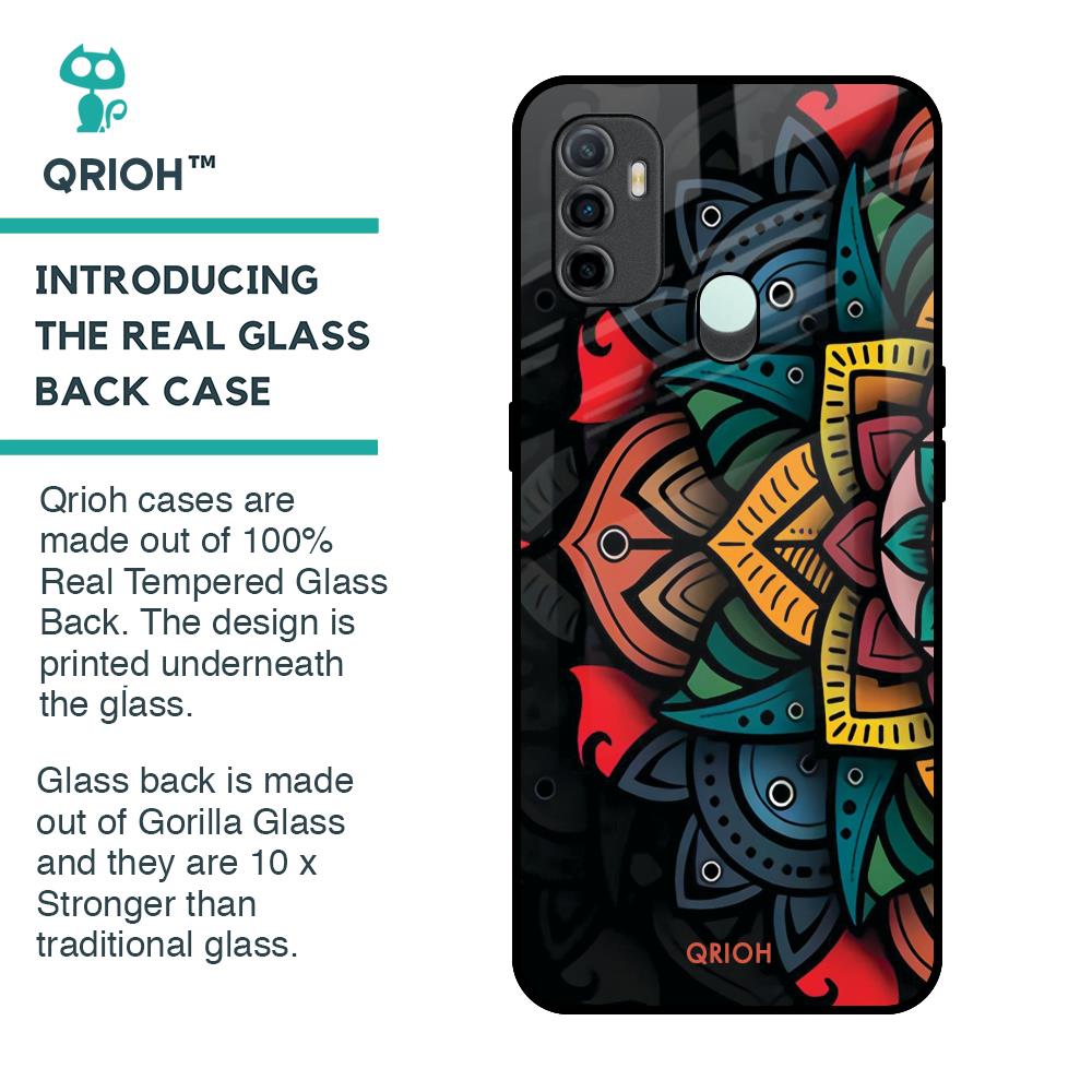 Retro Gorgeous Flower Glass Case for Oppo A33
