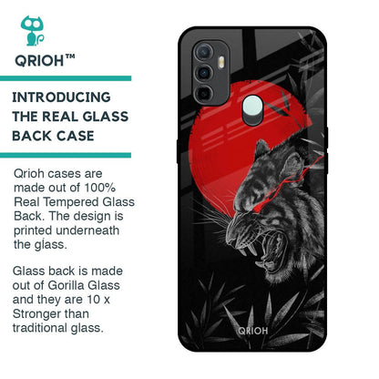 Red Moon Tiger Glass Case for Oppo A33