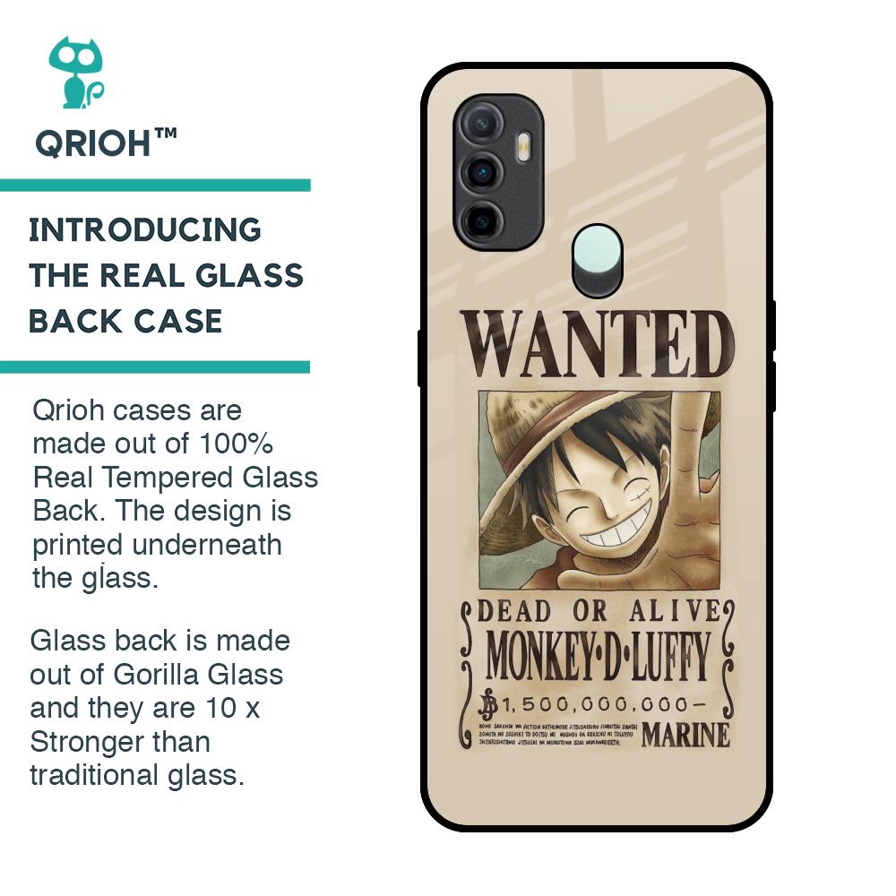 Luffy Wanted Glass Case for Oppo A33