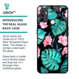 Tropical Leaves & Pink Flowers Glass Case for Oppo A33