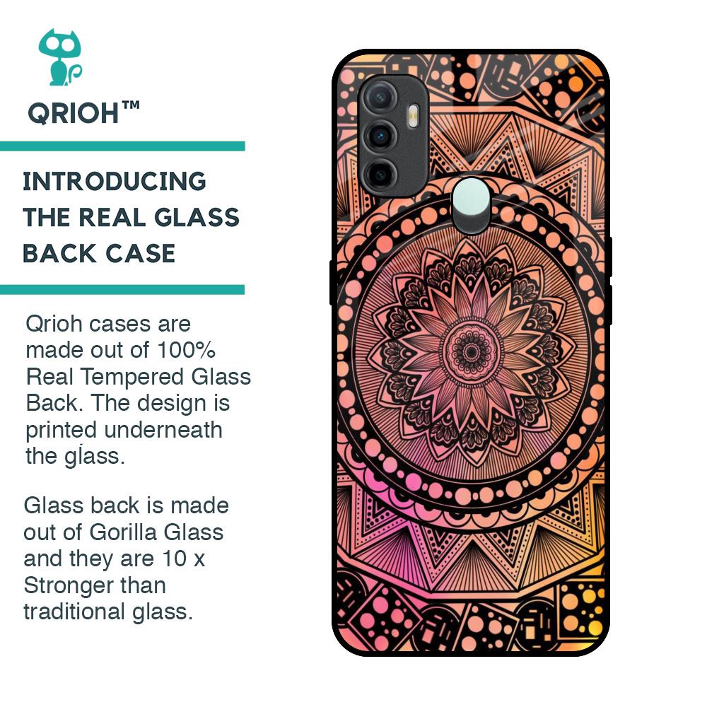Floral Mandala Glass Case for Oppo A33