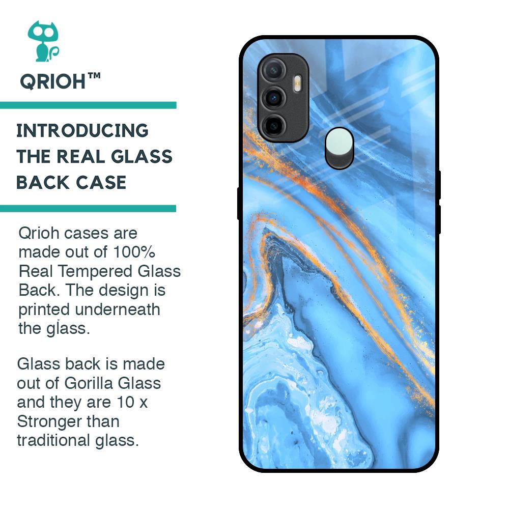 Vibrant Blue Marble Glass Case for Oppo A33