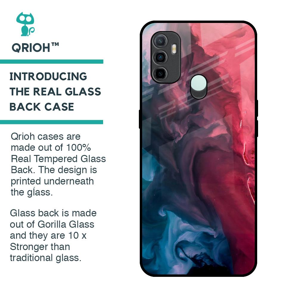 Blue & Red Smoke Glass Case for Oppo A33