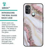 Pink & Gold Gllitter Marble Glass Case for Oppo A33