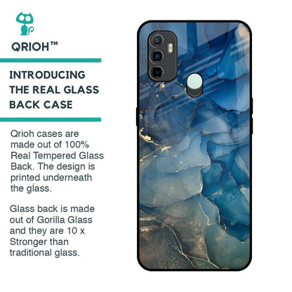 Blue Cool Marble Glass Case for Oppo A33