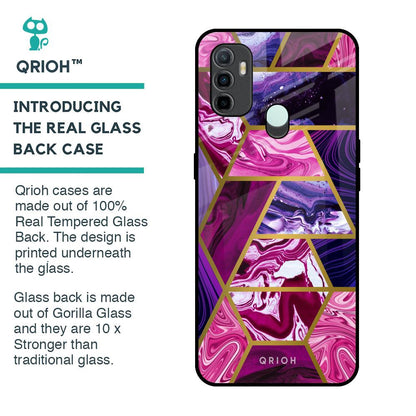 Electroplated Geometric Marble Glass Case for Oppo A33