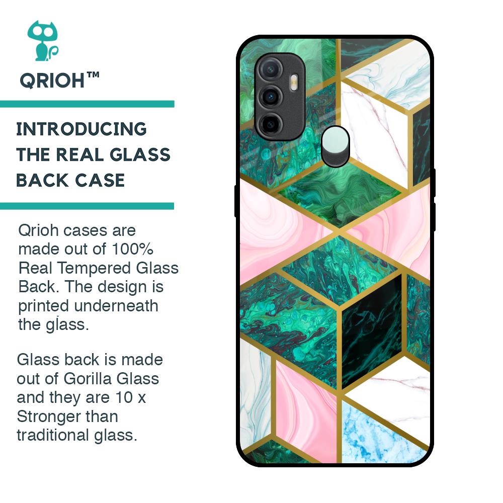 Seamless Green Marble Glass Case for Oppo A33