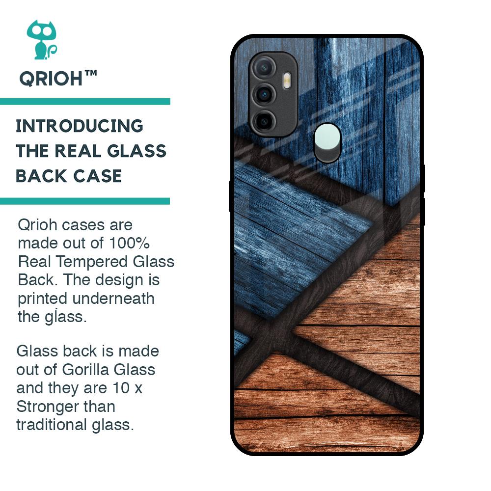Wooden Tiles Glass Case for Oppo A33