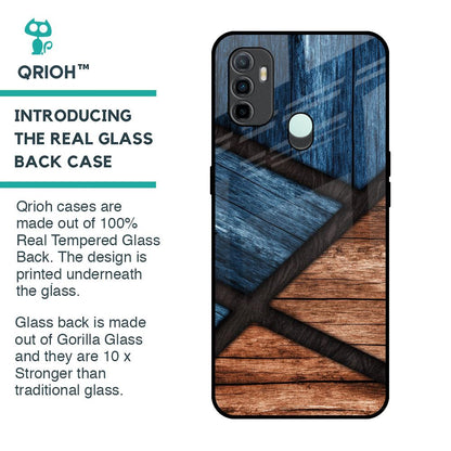 Wooden Tiles Glass Case for Oppo A33