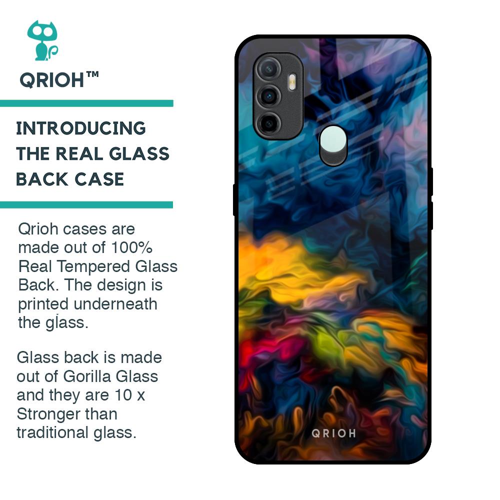 Multicolor Oil Painting Glass Case for Oppo A33