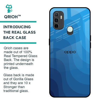 Blue Wave Abstract Glass Case for Oppo A33