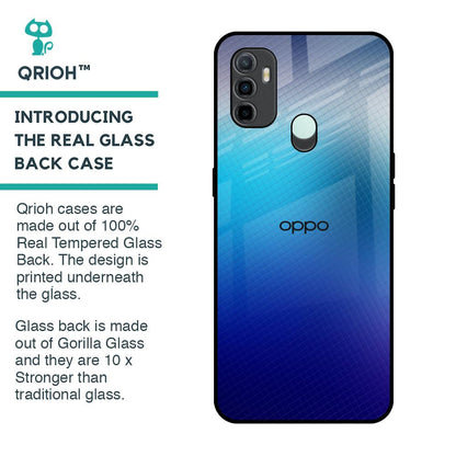Blue Rhombus Pattern Glass Case for Oppo A33