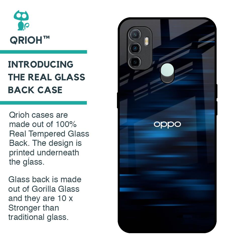 Blue Rough Abstract Glass Case for Oppo A33