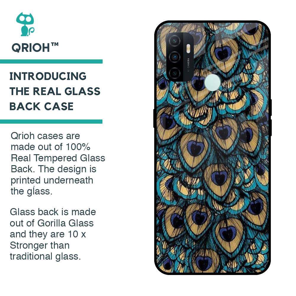 Peacock Feathers Glass case for Oppo A33