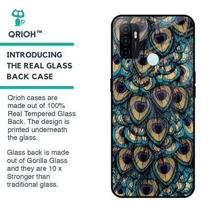 Peacock Feathers Glass case for Oppo A33