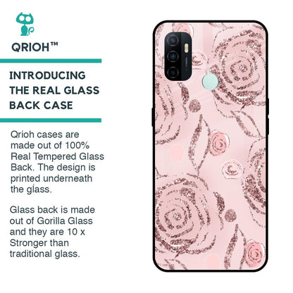 Shimmer Roses Glass case for Oppo A33