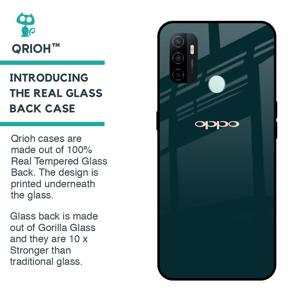 Hunter Green Glass Case For Oppo A33