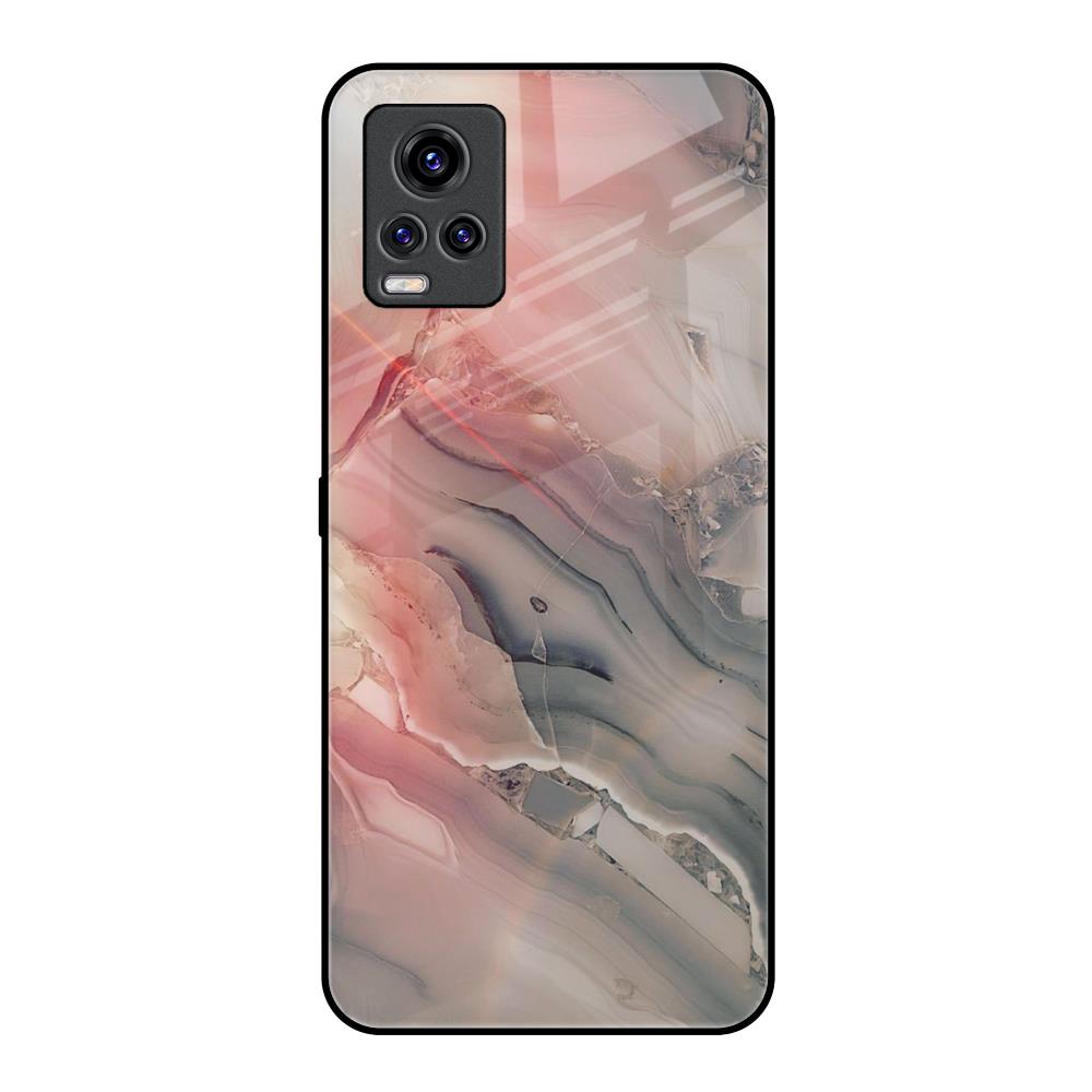 Pink And Grey Marble Vivo V20 Pro Glass Back Cover Online
