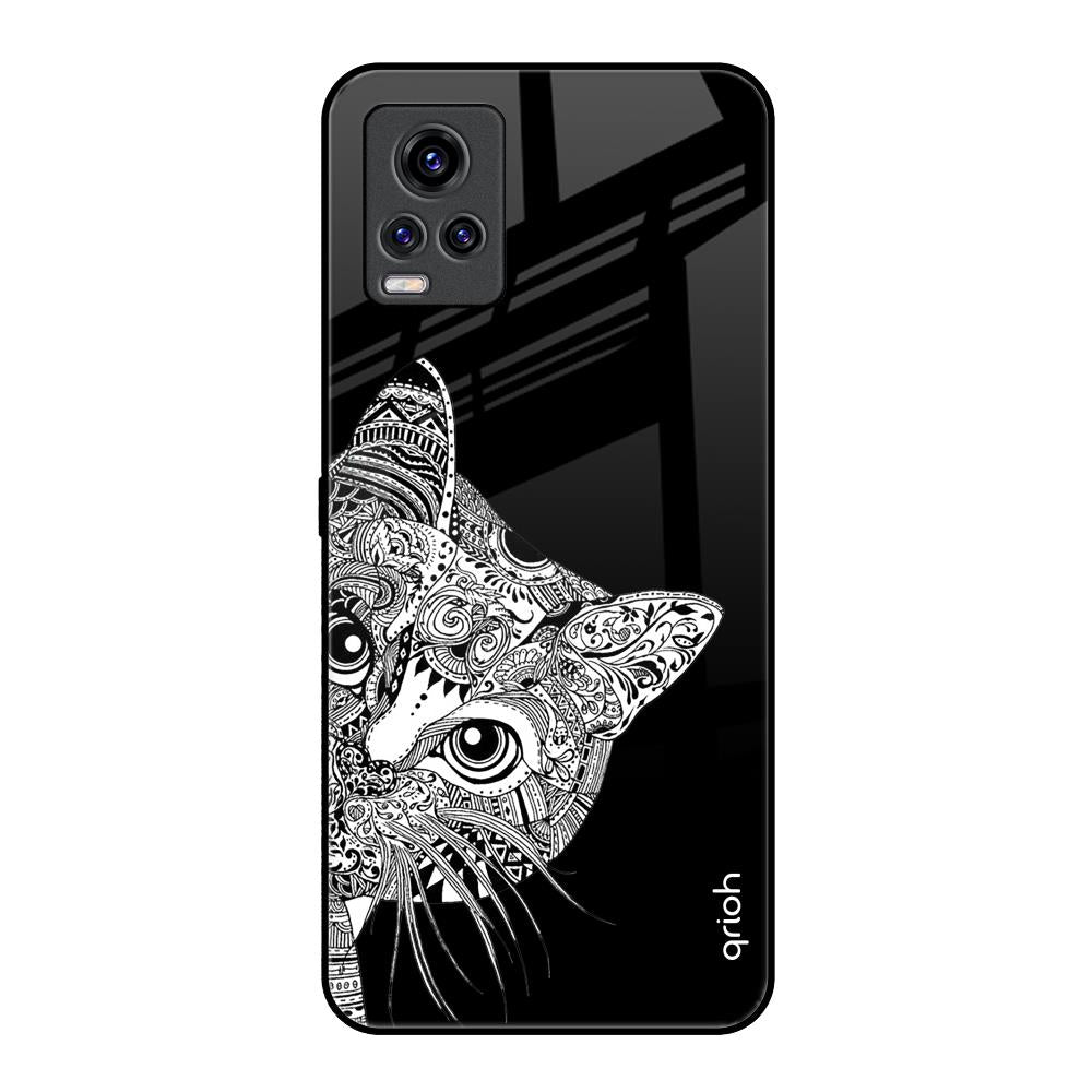 Kitten Mandala Vivo V20 Pro Glass Back Cover Online