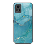 Blue Golden Glitter Vivo V20 Pro Glass Back Cover Online