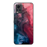 Blue & Red Smoke Vivo V20 Pro Glass Back Cover Online
