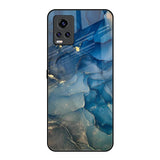 Blue Cool Marble Vivo V20 Pro Glass Back Cover Online