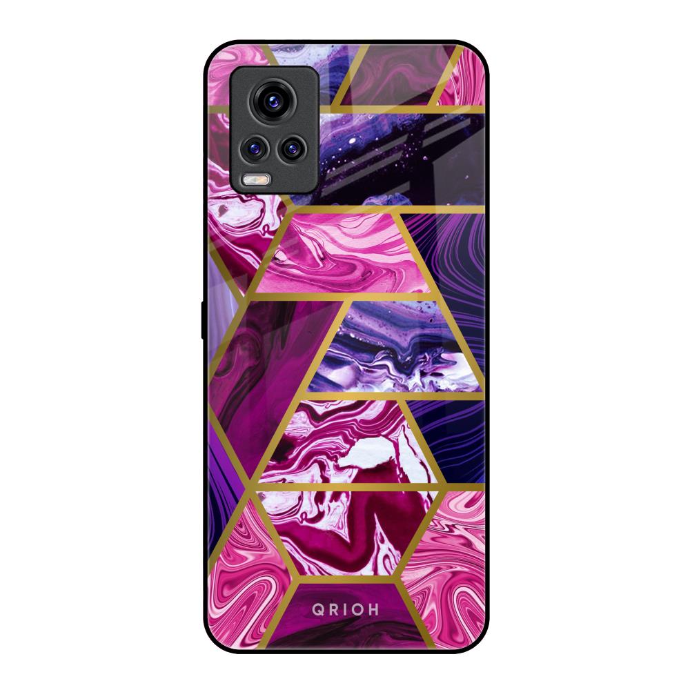 Electroplated Geometric Marble Vivo V20 Pro Glass Back Cover Online