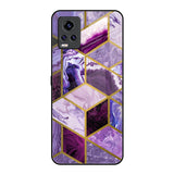 Purple Rhombus Marble Vivo V20 Pro Glass Back Cover Online