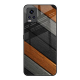 Tri Color Wood Vivo V20 Pro Glass Back Cover Online