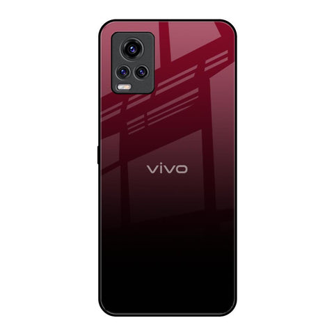 Wine Red Vivo V20 Pro Glass Back Cover Online