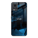 Polygonal Blue Box Vivo V20 Pro Glass Back Cover Online