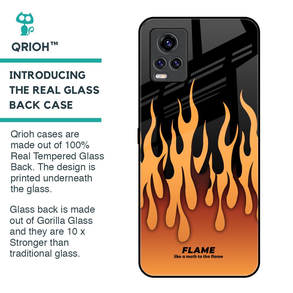 Fire Flame Glass Case for Vivo V20 Pro