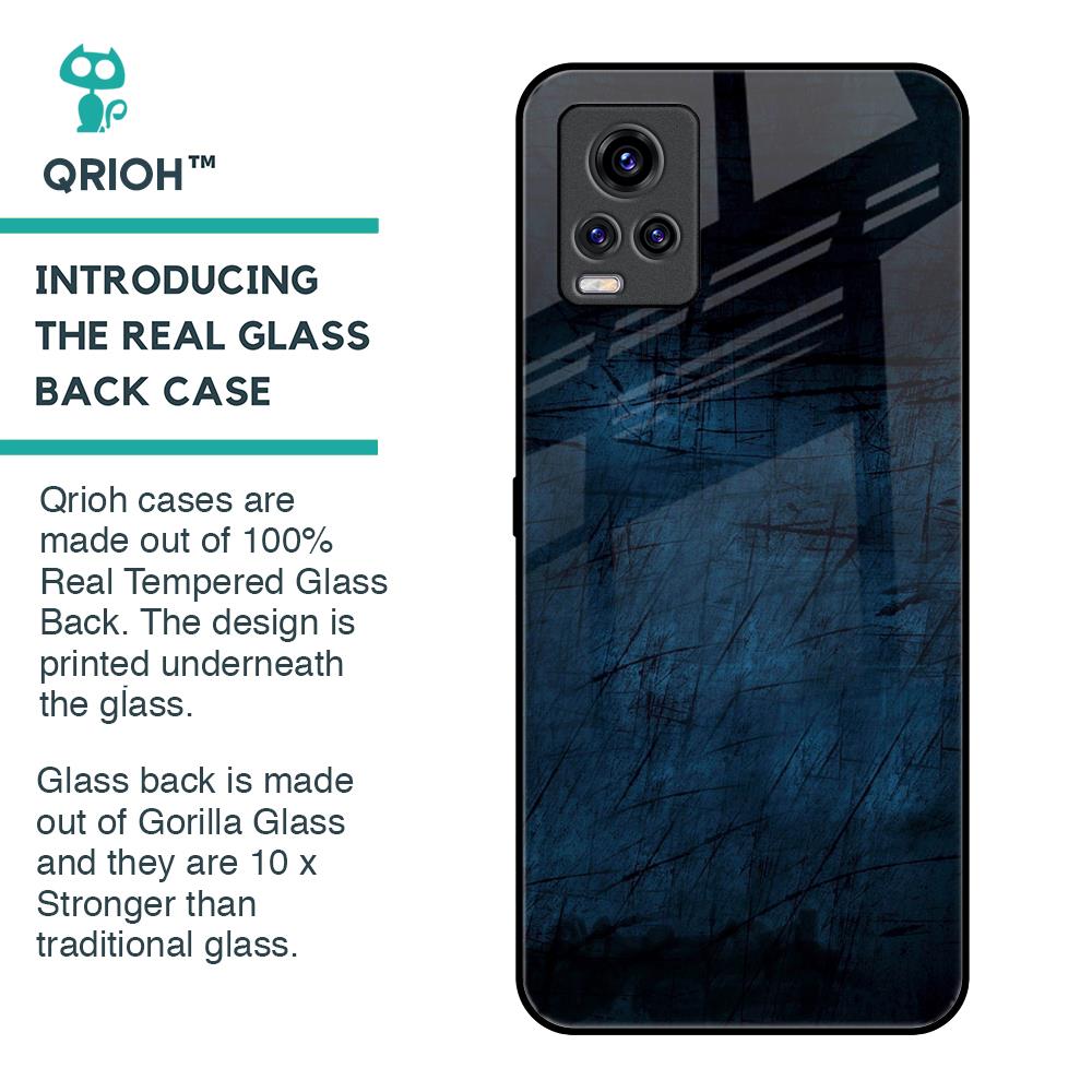 Dark Blue Grunge Glass Case for Vivo V20 Pro