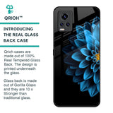 Half Blue Flower Glass Case for Vivo V20 Pro