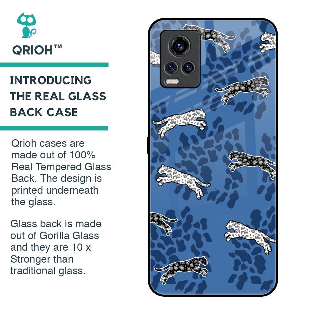 Blue Cheetah Glass Case for Vivo V20 Pro