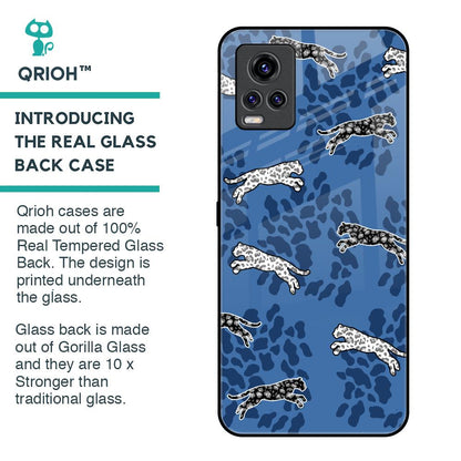 Blue Cheetah Glass Case for Vivo V20 Pro