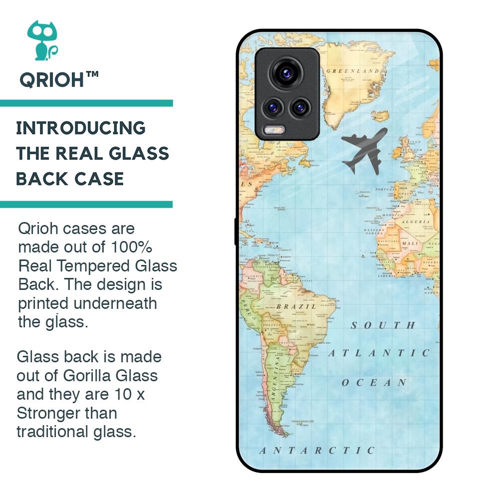 Travel Map Glass Case for Vivo V20 Pro