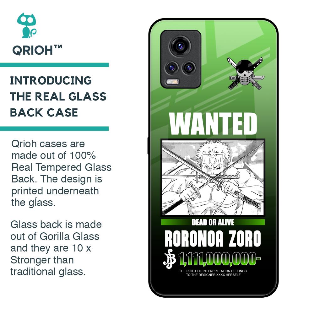 Zoro Wanted Glass Case for Vivo V20 Pro