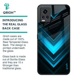 Vertical Blue Arrow Glass Case For Vivo V20 Pro