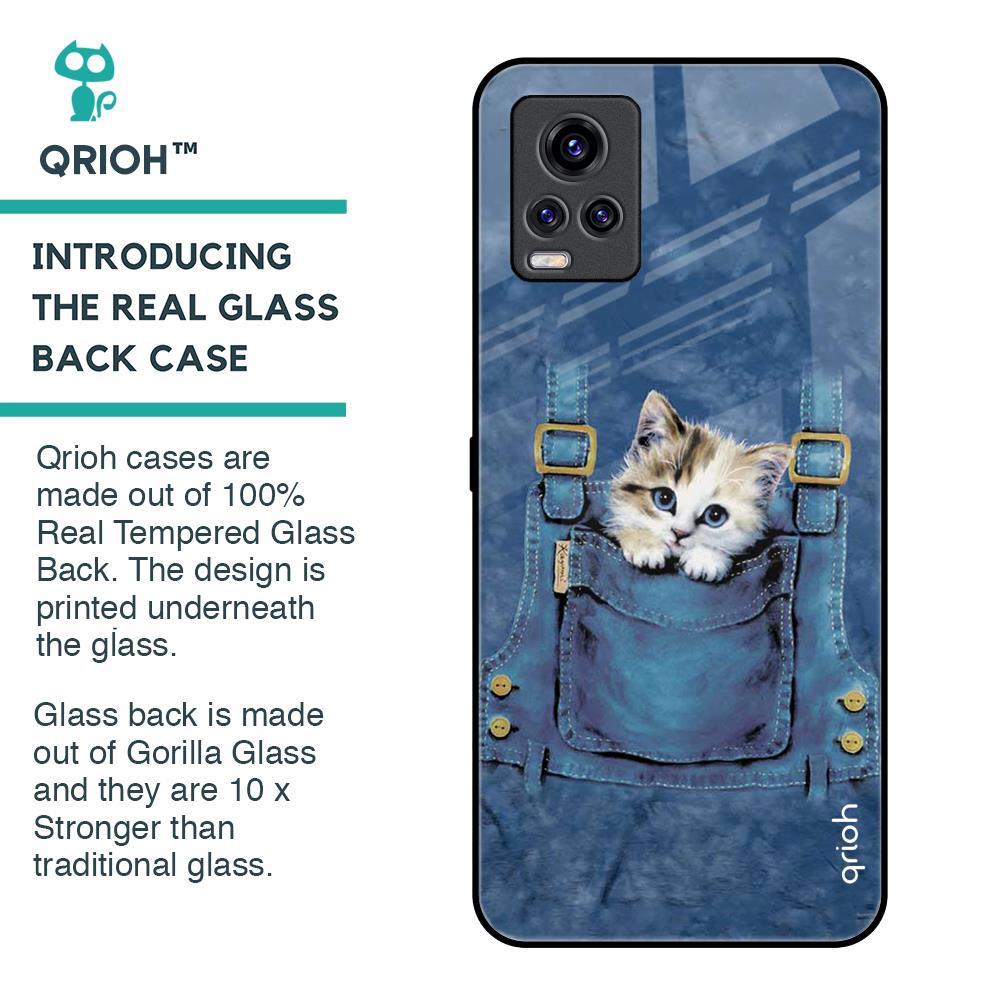 Kitty In Pocket Glass Case For Vivo V20 Pro