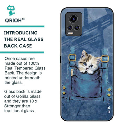 Kitty In Pocket Glass Case For Vivo V20 Pro